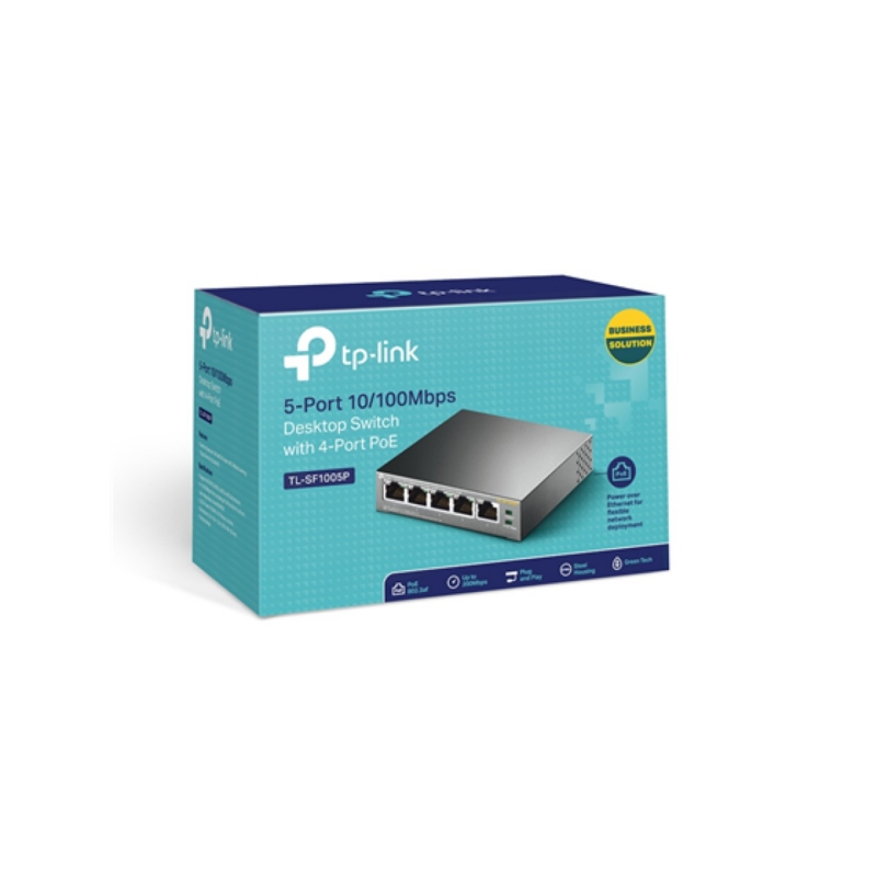 Switch Tp-Link Tl-Sf1005P 5 Puertos 10/100MBps Con 4 Poe 58W