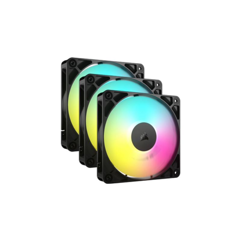 Abanico Corsair Rs120 ARGB 120mm Rodamiento Magnetico Paquete 3