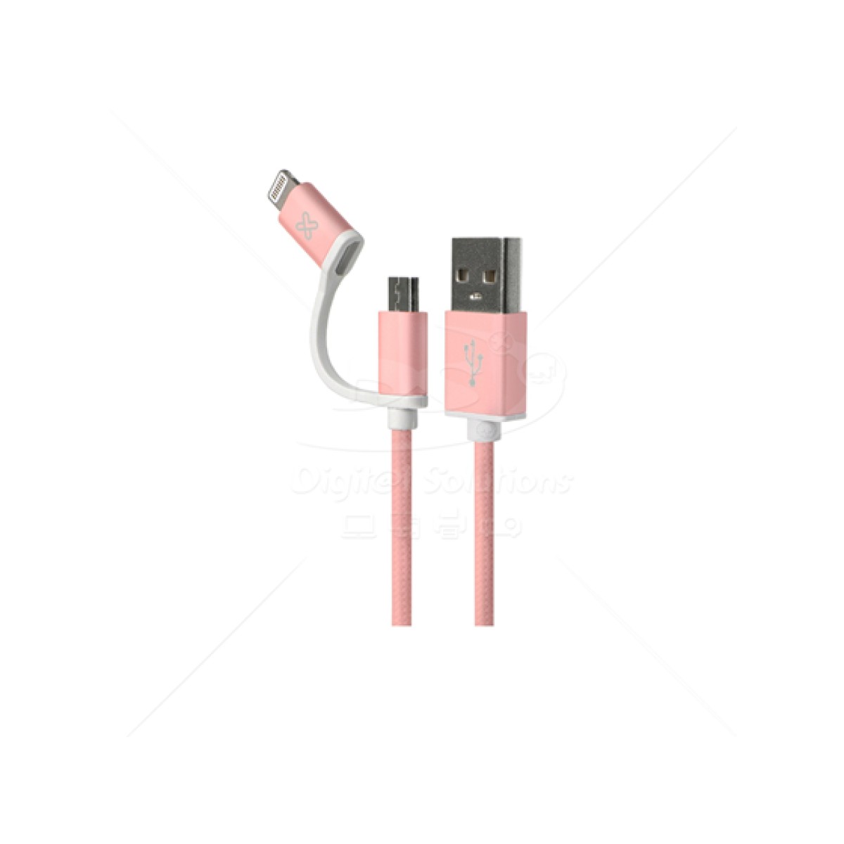 Cable Klipx Lightning Micro USB 3.3 Pies Rose Gold