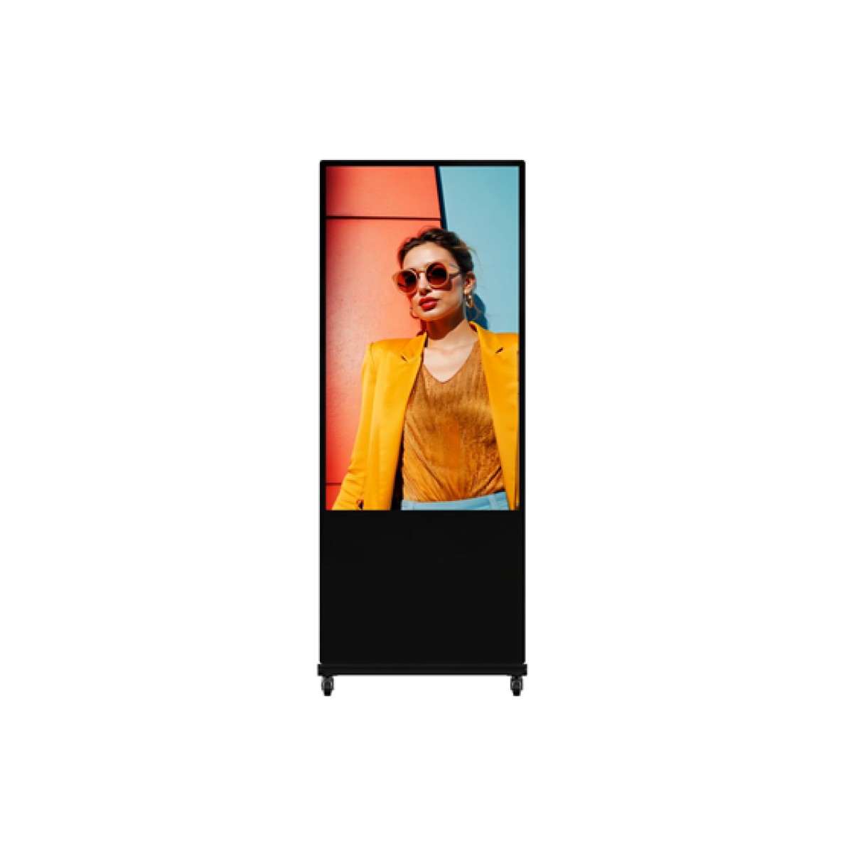 MONITOR HIKVISON 55", E-LED DIGITAL SIGNAGE DS-D6055UN-D/S PARA PUBLICIDAD DIGITAL, BASE PARA PISO, PUERTOS USB, BLUETOOTH, ENTRADA DE VIDEO HDMI Y VGA, SO ANDROIDE 13, RESOLUCION 2160 × 3840 TOTEM