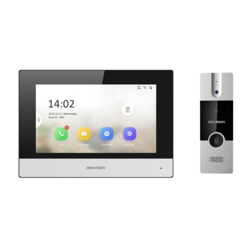 Kit Videportero Hikvision Ip 4 Hilos Llamada App Hik-Connect