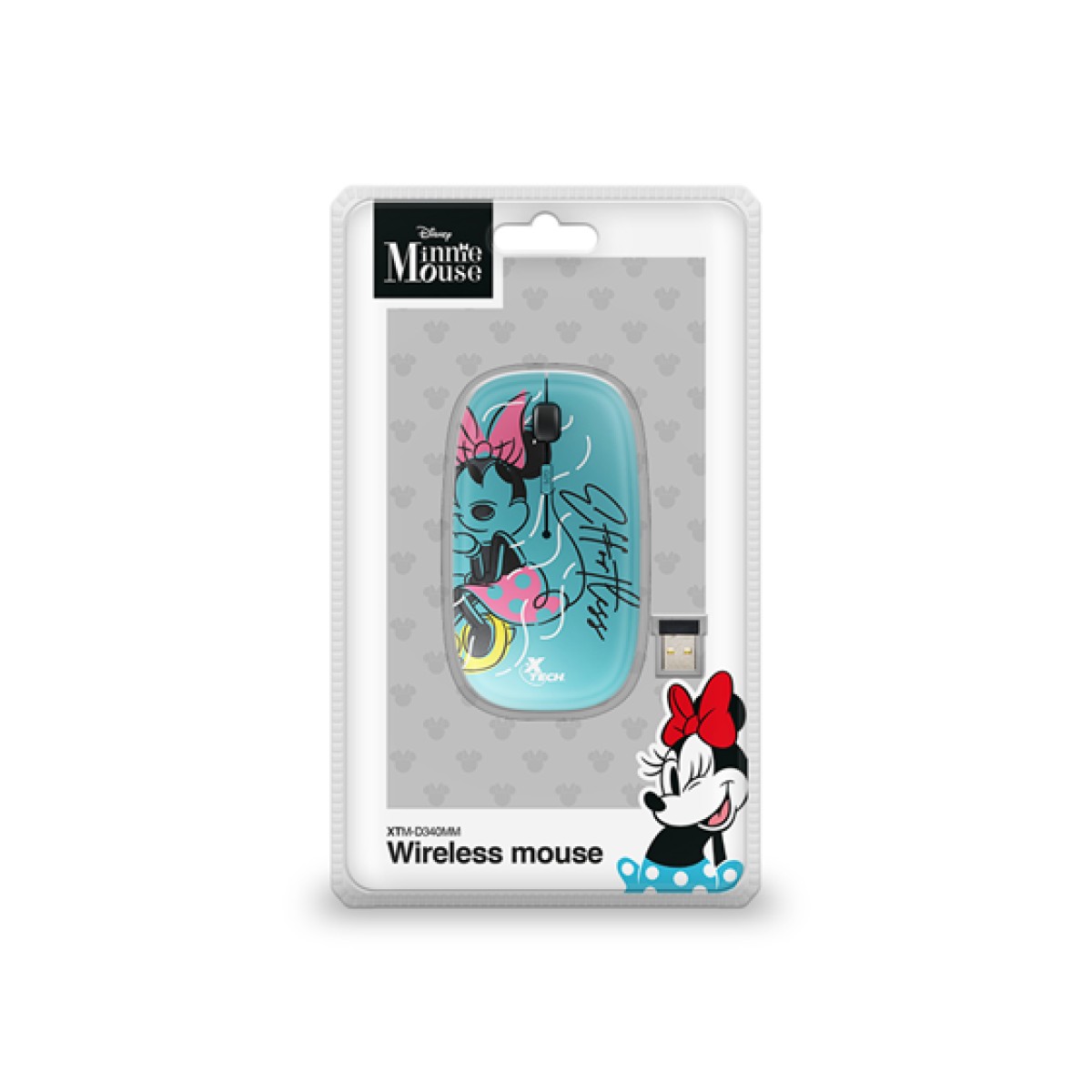 Mouse Xtech Disney Minnie Mouse Wireless Optical USB 4 Botones