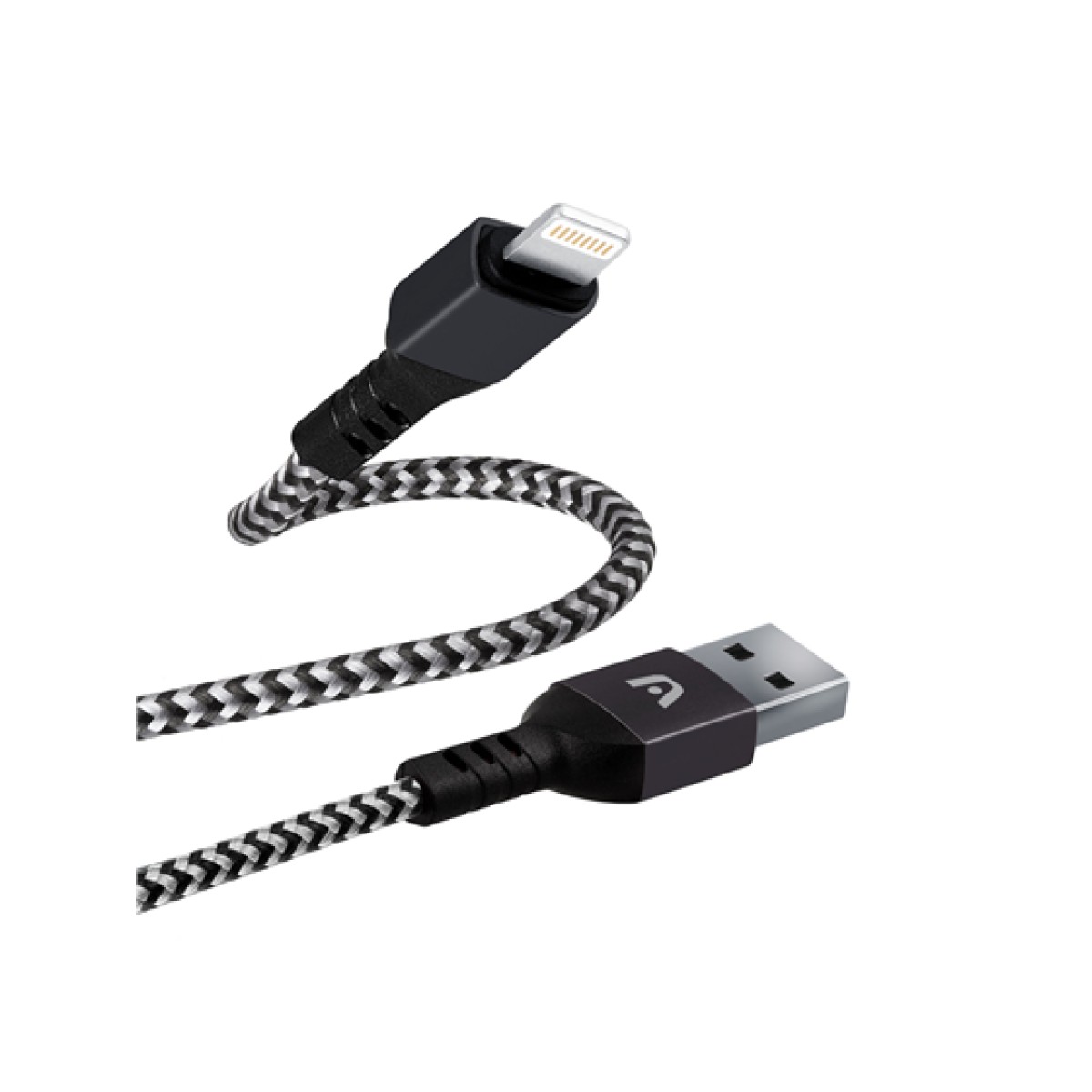 Cable Argom Tipo-A 2.0 A Lightning 1.8M Nylon Trenzado Flexible Negro