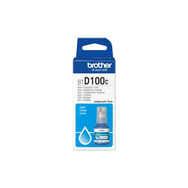 Botella De Tinta Brother Btd100C Cyan 48.8Ml Para Impresora Mfc-T930Dw