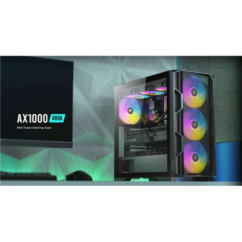 Case Antec Ax1000 ARGB Mid-Tower Panel Vidrio Templado
