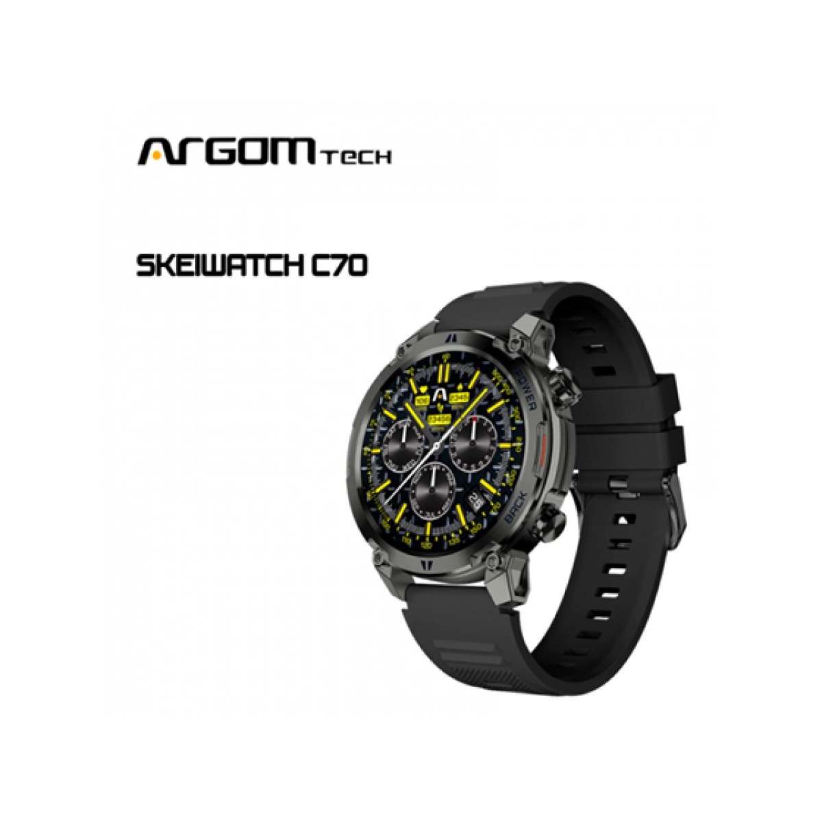 Smartwatch Argom Skeiwatch C70 Caja De Aluminio Negra