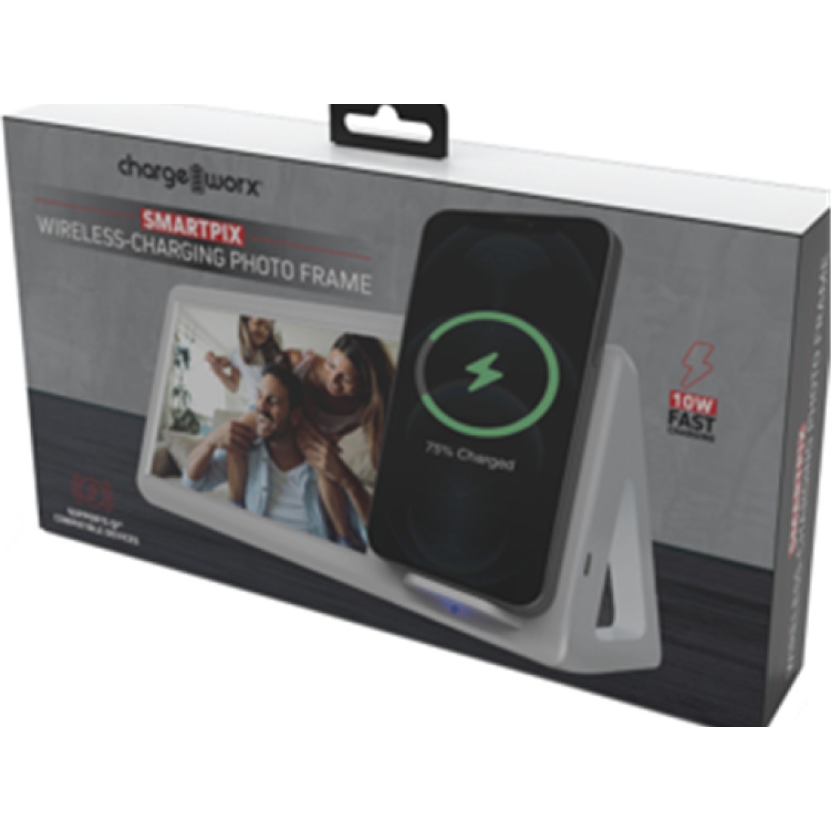 Marco De Fotos Chargeworx Smartpix Carga Inalámbrico 10W Blanco