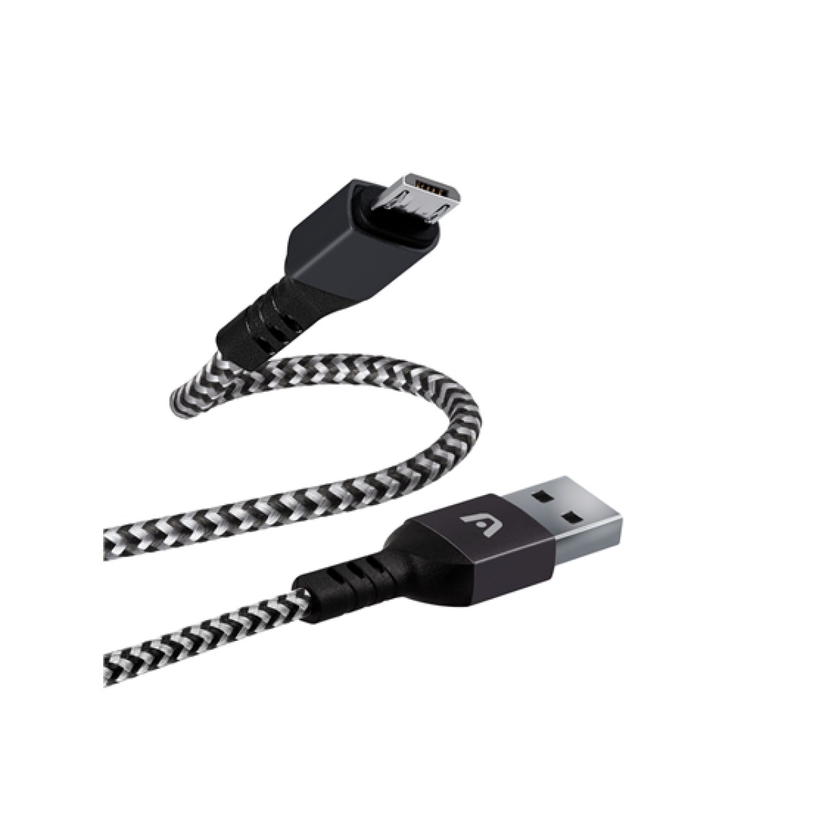 Cable Argom Tipo-A 2.0 A Micro USB Nylon Trenzado 1.8M Flexible Negro