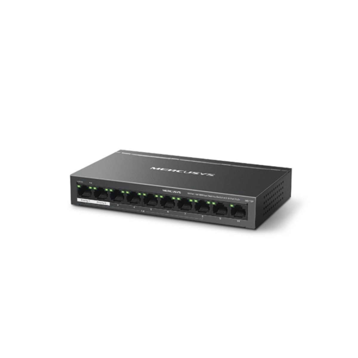 SWITCH 10 PUERTOS TP-LINK MERCUSYS MS110P, NO ADMINISTRABLE/DESKTOP, 10 PUERTOS 10/100MBPS CON 8 PUERTOS POE+ (PRESUPUESTO DE ENERGÍA POE DE 65W),2 PUERTOS UPLINK