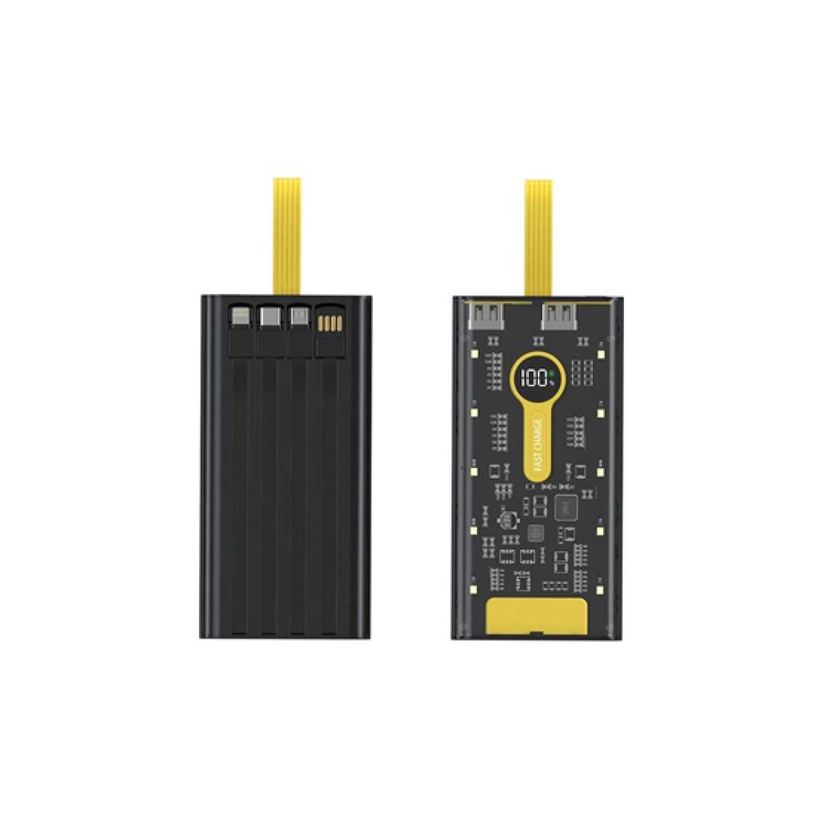 Cargador Móvil Agiler Power Bank 20000mAh Transparente Con Indicador De Carga