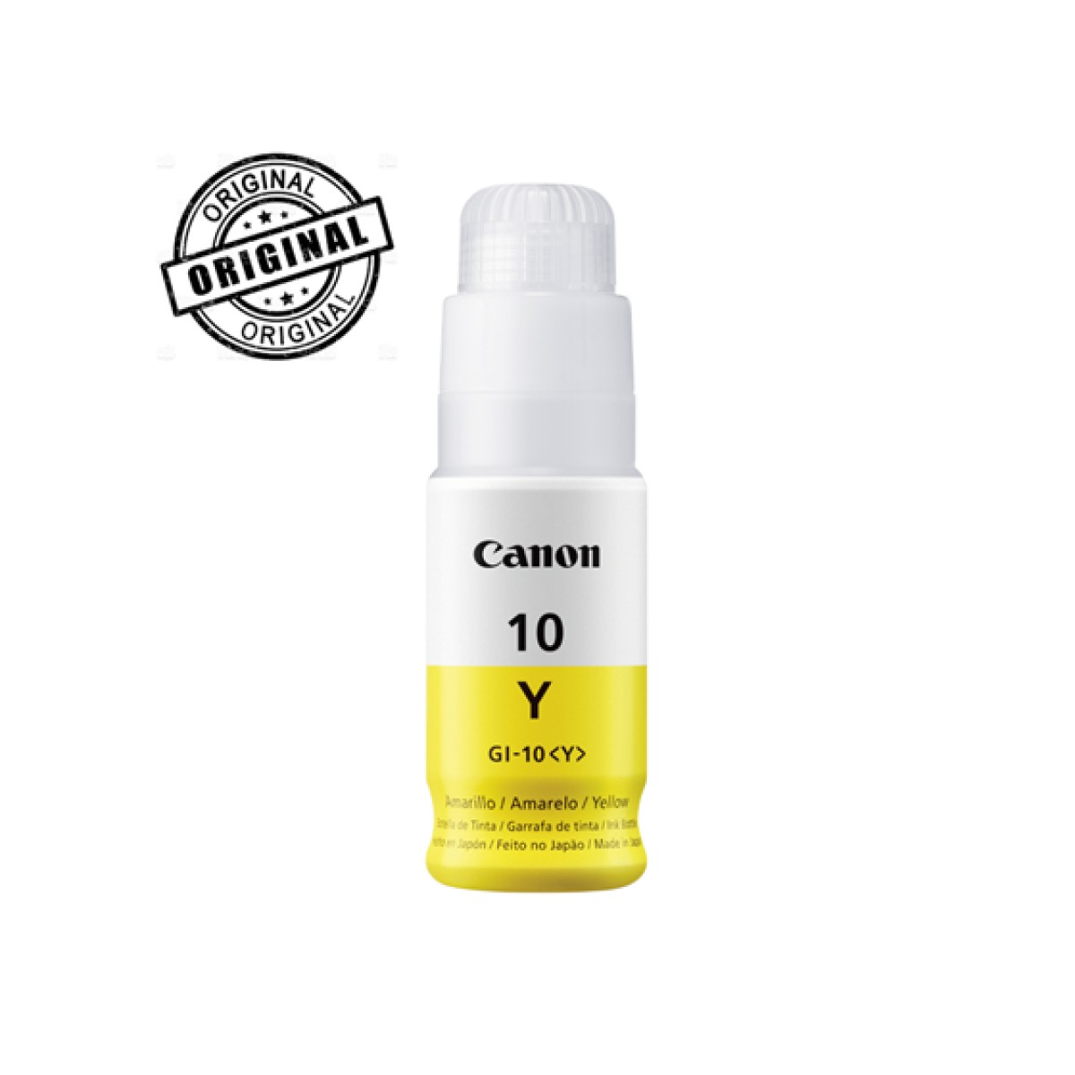 BOTELLA DE TINTA CANON GI-10 AMARILLO, 70ML, COMPATIBLE CON IMPRESORA GI-10, G5010, G6010, G7010