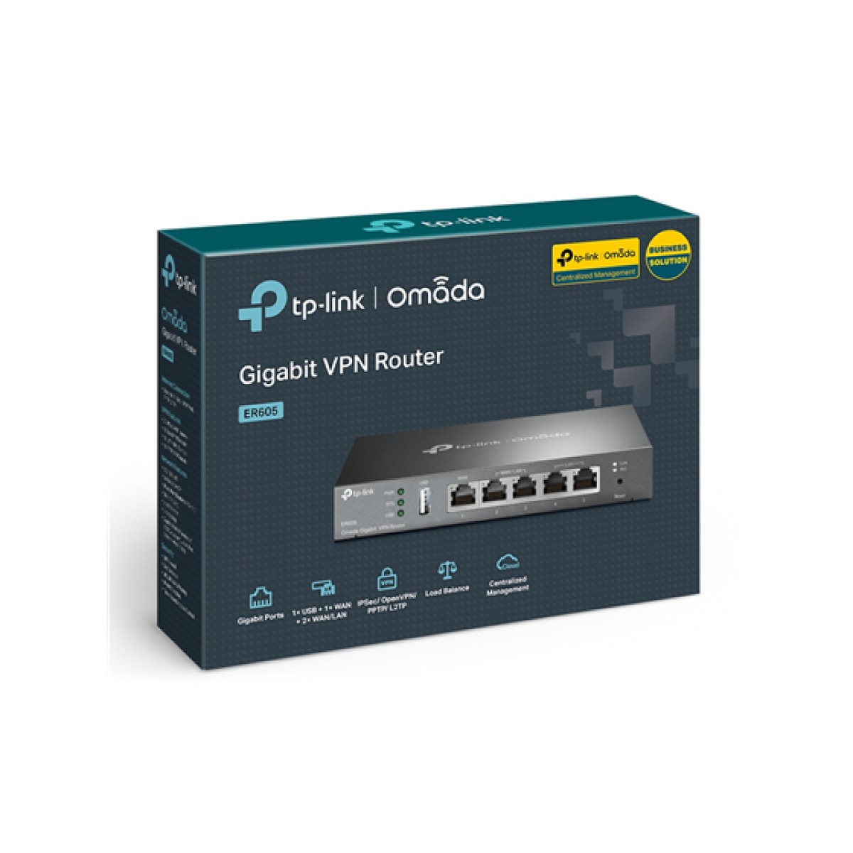 ROUTER TP-LINK SAFESTREAM™ ER605 OMADA VPN, MULTIWAN WAN, 2 GIGABIT LAN/WAN PORTS + 2 GIGABIT LAN PORTS + 1 GIGABIT WAN PORT, LOAD BALANCE FUNCTION.
