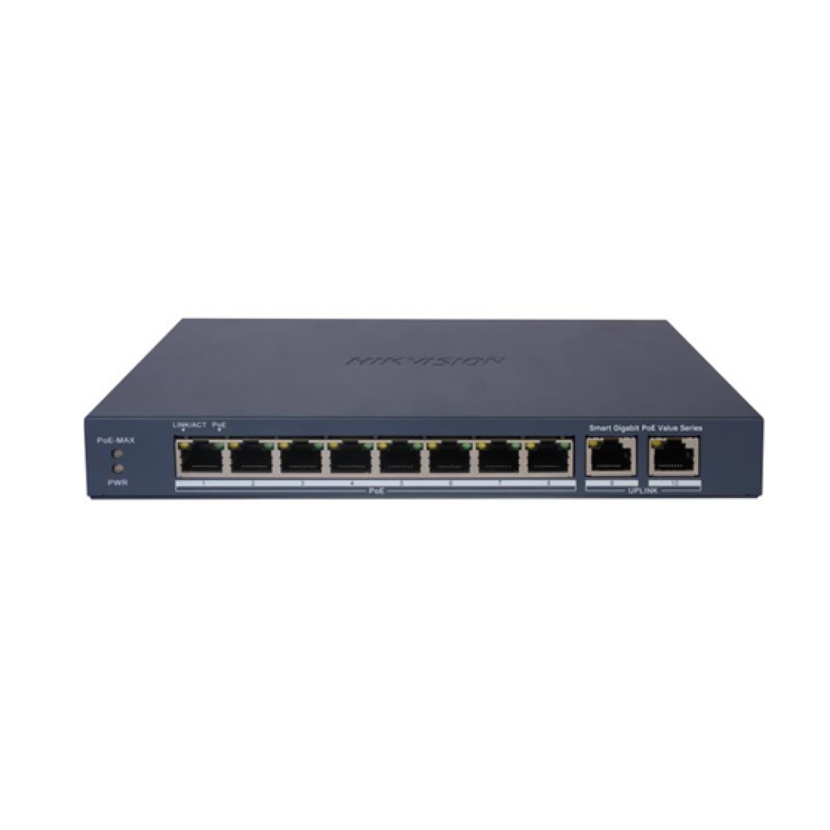 SWITCH 8 PUERTOS HIKVISION, 8 × GIGABIT POE, 300M (CAMARA), PROTOCOLOS DE GESTIÓN DE CAPA 2, (STP/RSTP, VLAN,SNMP, QOS),