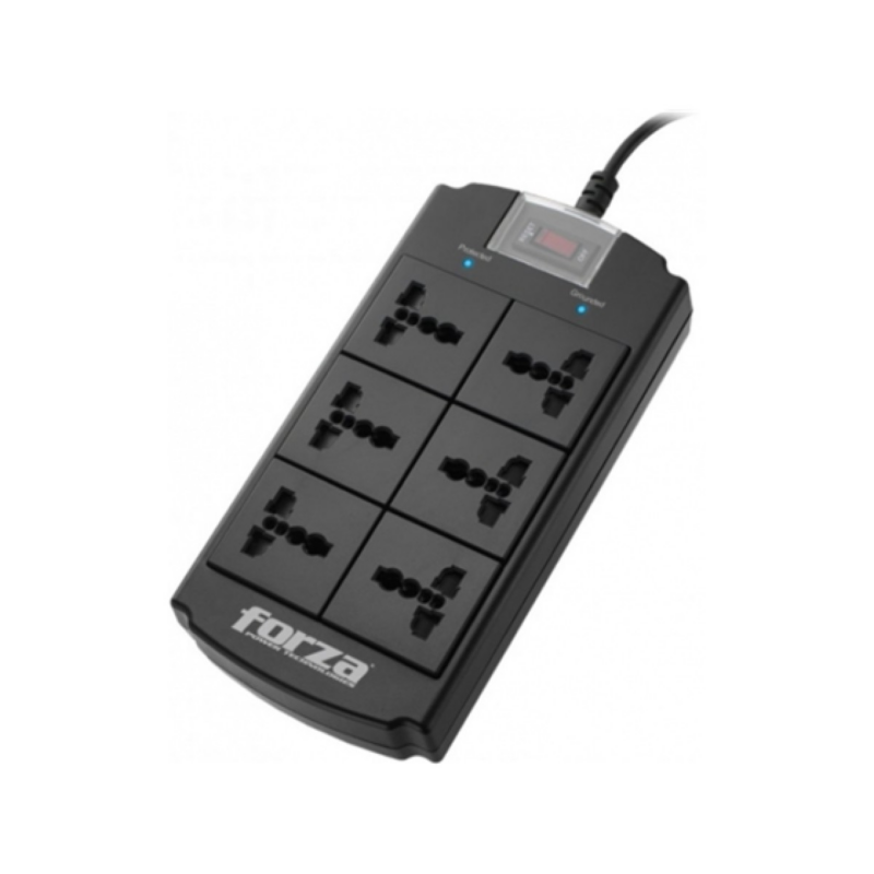 Protector Regleta 6 Salidas Forza FSP-06MN 1080 Joules 120-240V