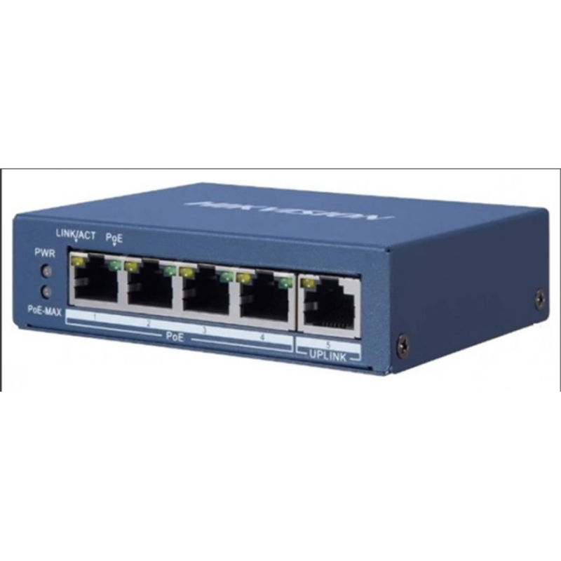 Switch Hikvision 4 Puertos Poe No Administrable Carcasa Metal