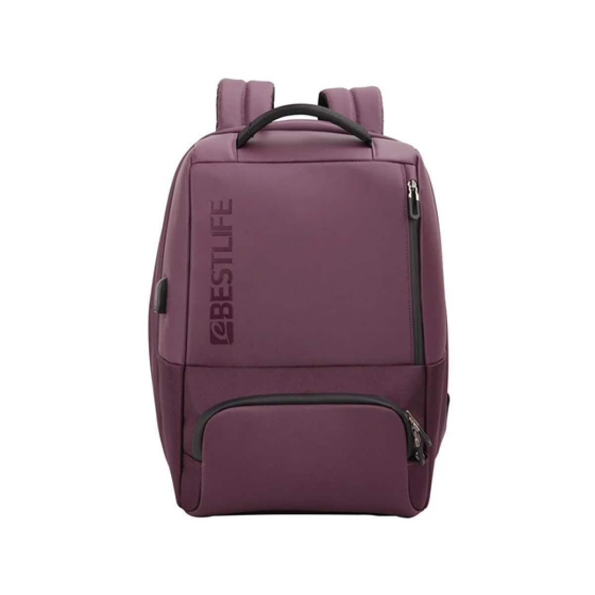 BULTO PARA LAPTOP BESTLIFE 15.6" TIPO MOCHILA, IMPERMEABLE, CREMALLERA Y BOLSILLO OCULTOS, COMPARTIMIENTOS ANTIGOLPES Y SALIDA USB PARA CARGA, ROJO VINO