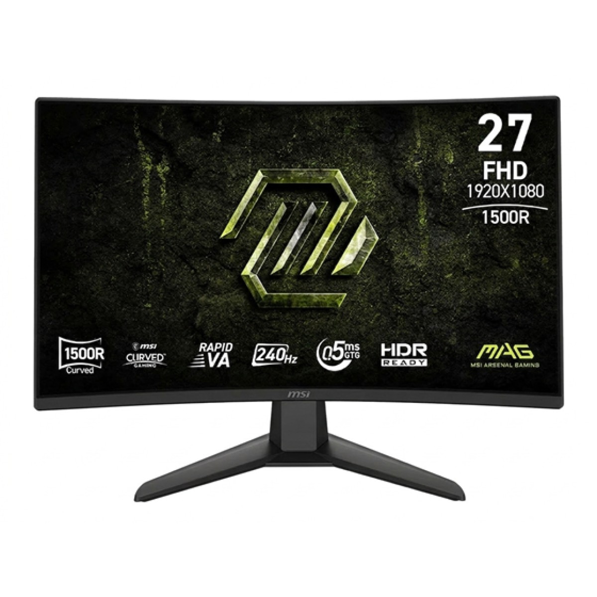 MONITOR MSI MAG 274CF X24, 27", 240 HZ, RAPID VA, CURVO 1500R, FHD, 1920 X 1080, 1X HDMI, 1X DISPLAYPORT 1.2A, 2X HDMI, COLOR NEGRO