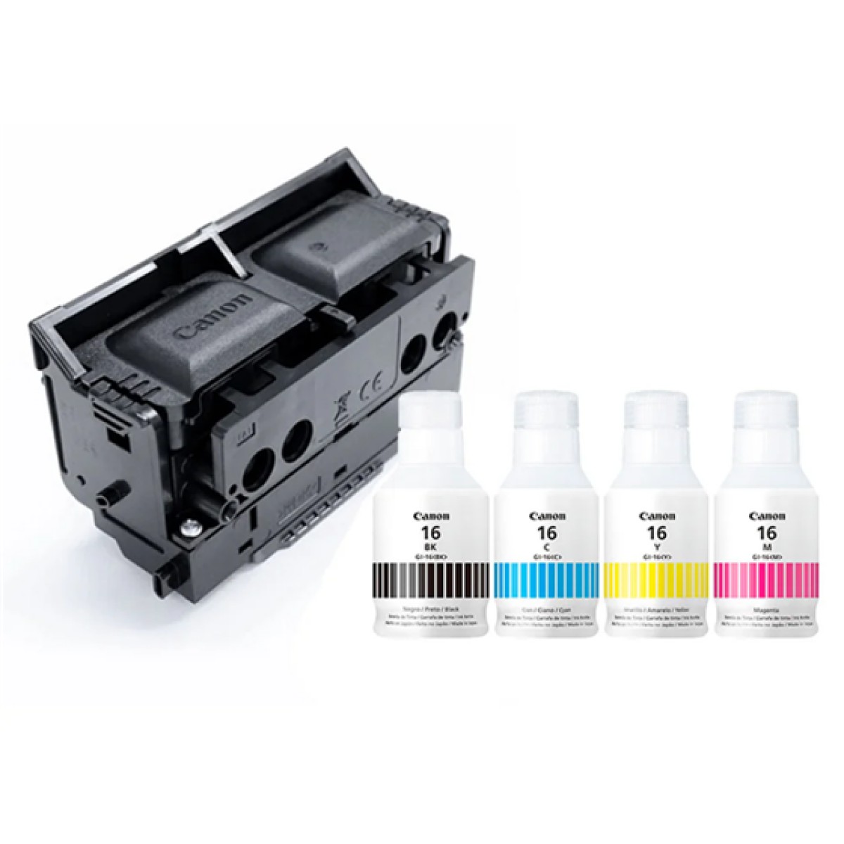 Cartucho Canon Gi-16 Negro Con Cabezal Ph-S Para Maxify G1500 G2500 G3500 G4200 G6100 G7100
