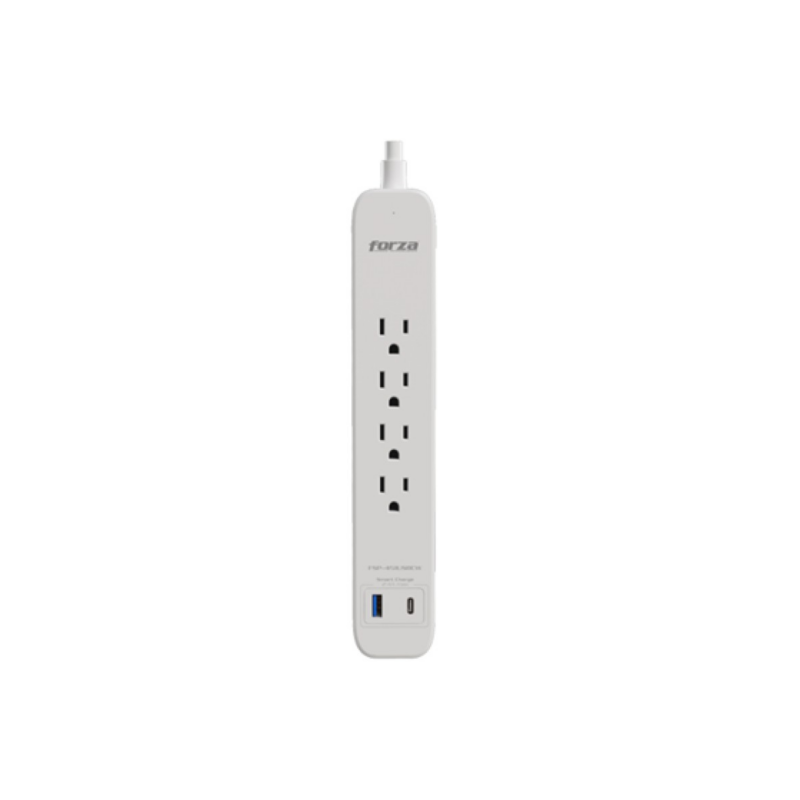 Protector De Sobretensión 1625W 500J 4 Salidas Nema 5-15R USB Tipo A Y C