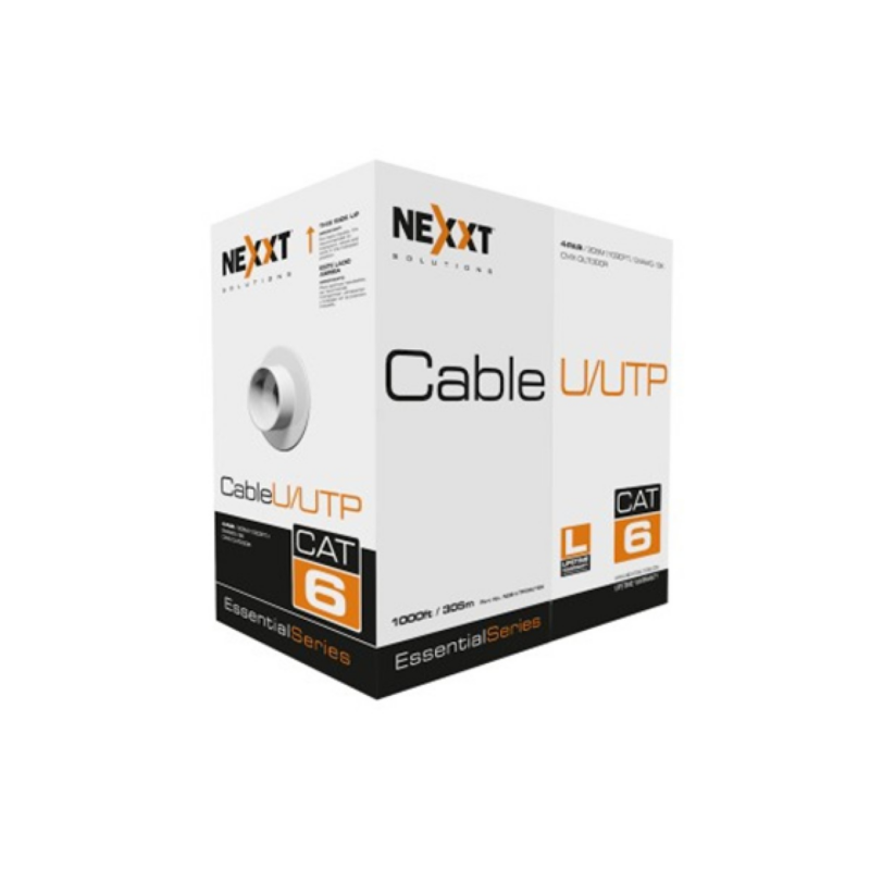Rollo Cable Utp CAT6 Nexxt 1000 Pies 24 Awg Exterior Negro