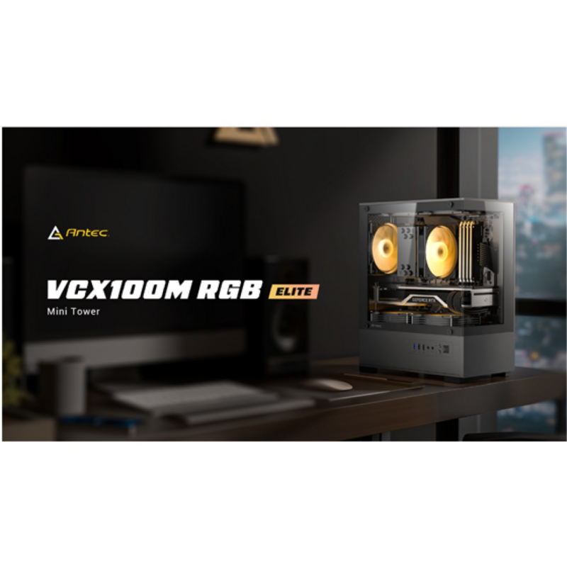Case Antec Vcx100M Rgb Elite Mini Tower Gamer Con 5 Abanicos Rgb