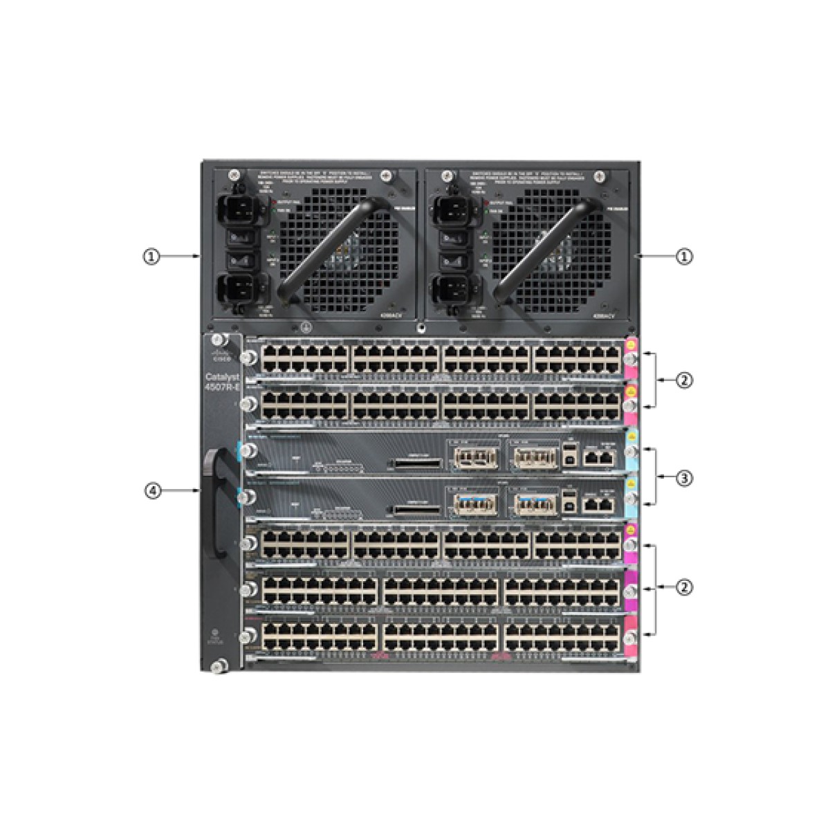 Chasis Cisco Catalyst 4507R+E 96 Puertos Administrable Rack Mount