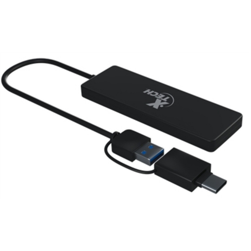 Hub USB 3.0 4 Puertos Xtech Xtc-391 Con Adaptador USB-C