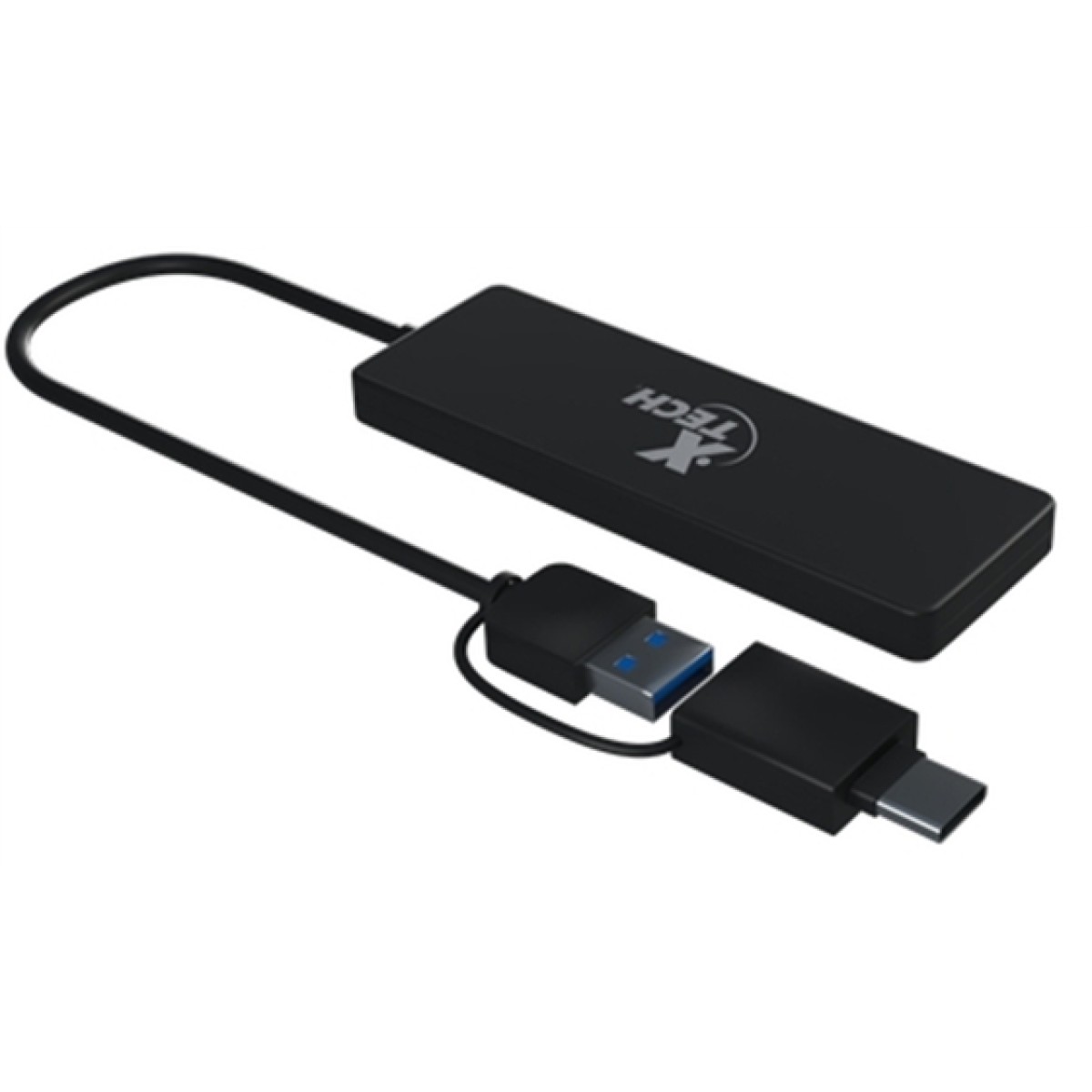 Hub USB 3.0 4 Puertos Xtech Xtc-391 Con Adaptador USB-C