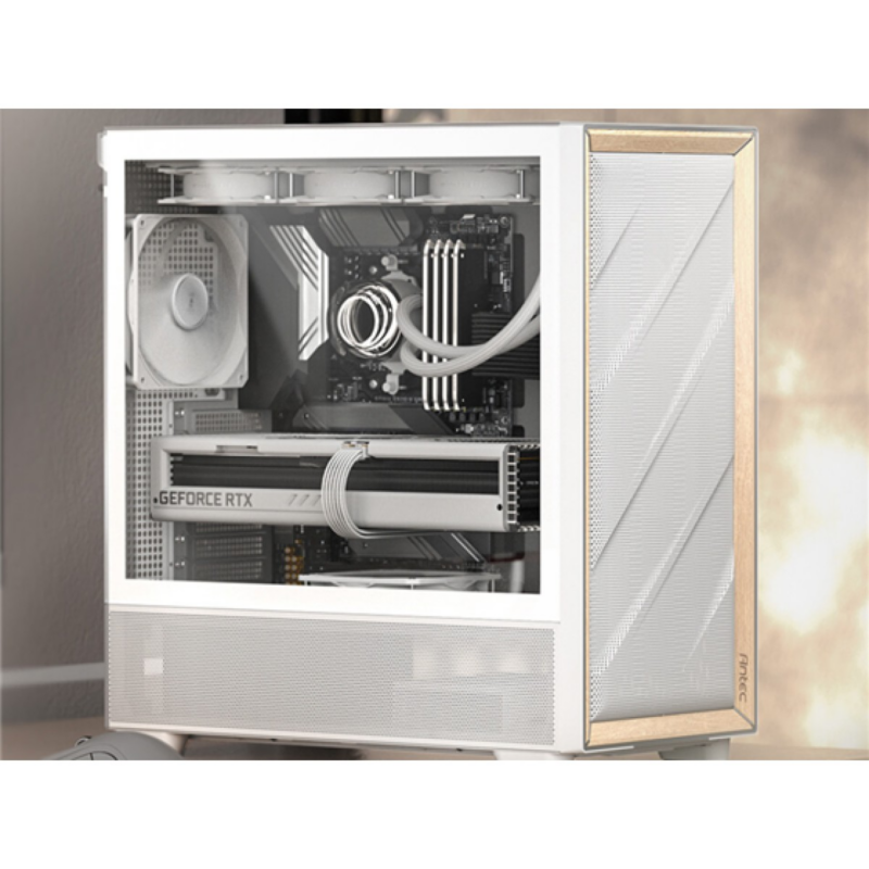Case Gamer Antec Flux Mid-Tower Blanco Con 5 Ventiladores Pwm