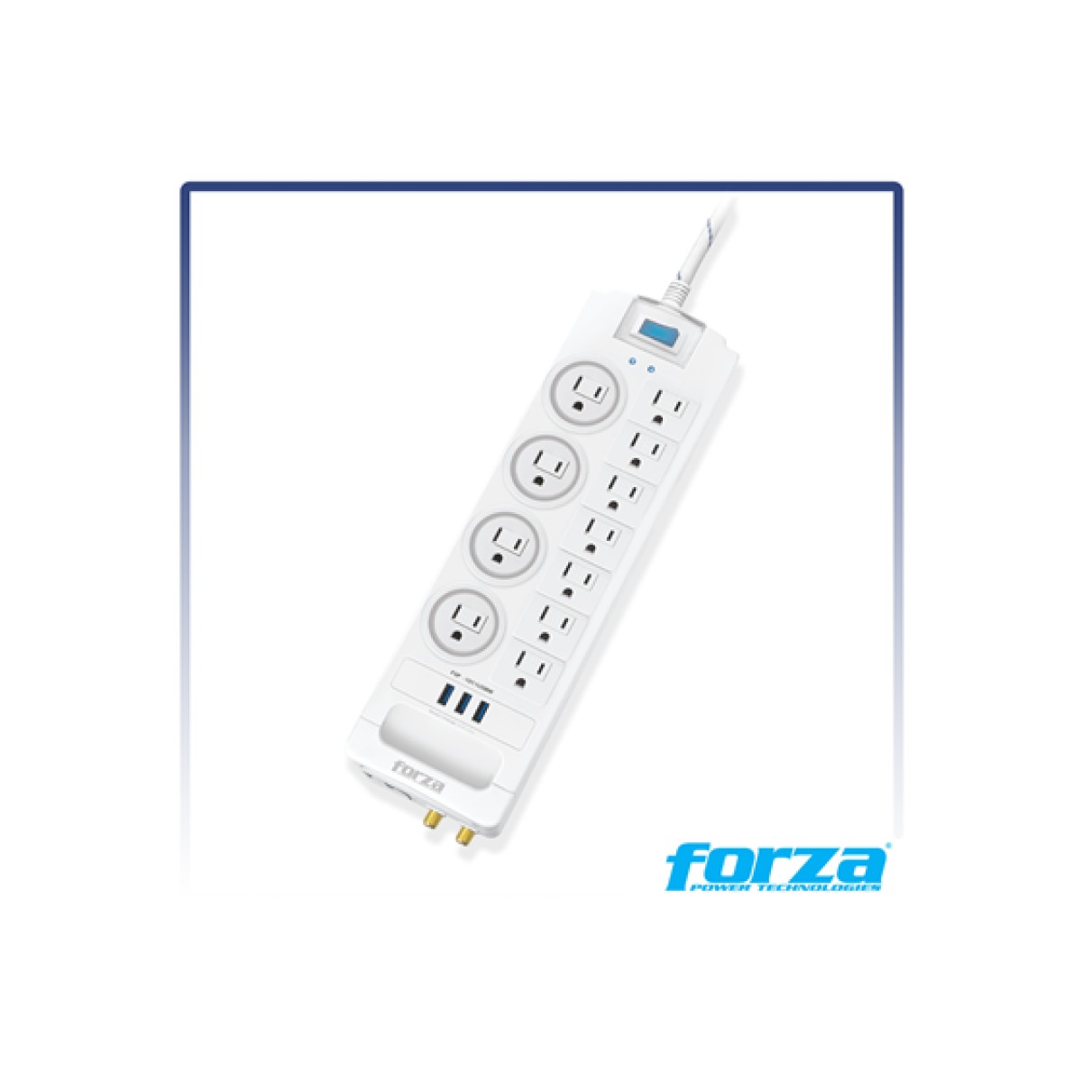 Protector Supresor Forza Fsp-1011USBw 11 Tomas 1750W 1800J