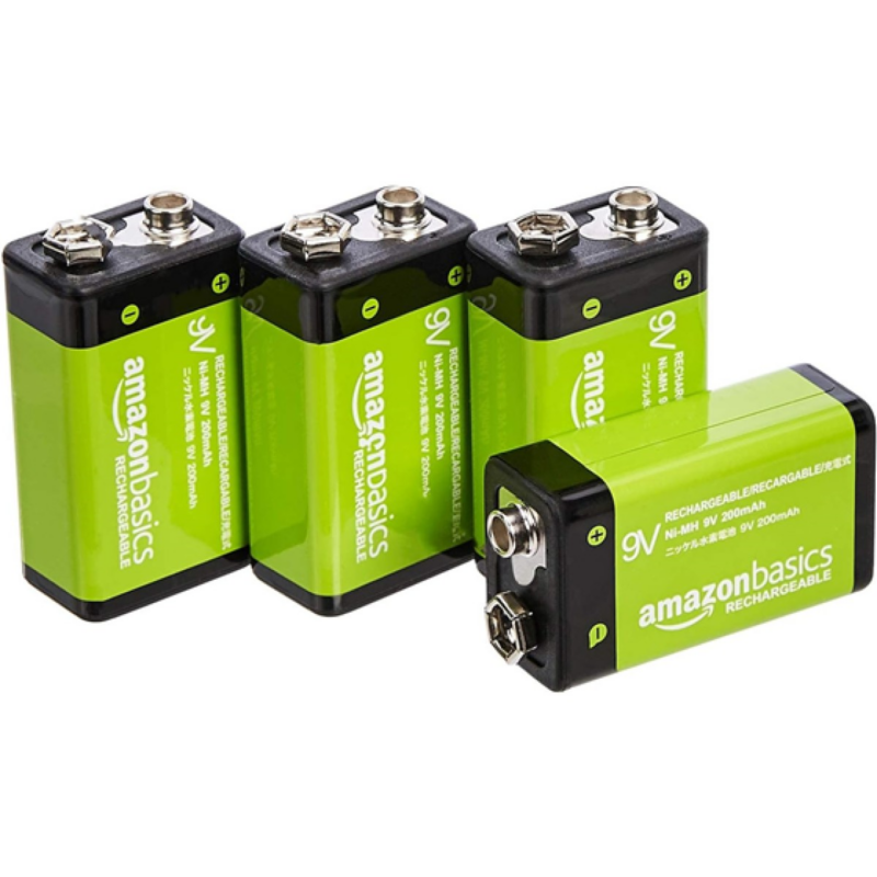 Batería Recargable 9V Nimh Amazon Basics 200 Mah Paquete 4