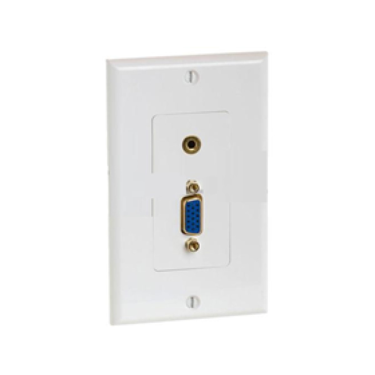 JACK WALL FACEPLATE VGA, 1 ENTRADA 3.5MM AUDIO,RCA, BLANCO.