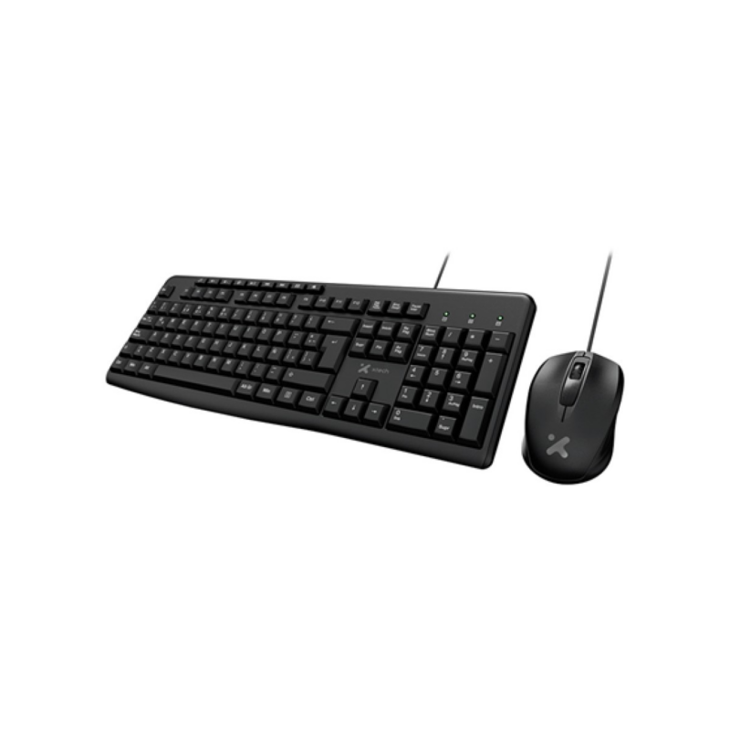 Combo Teclado Y Mouse USB Xtech Español Negro Multimedia Óptico