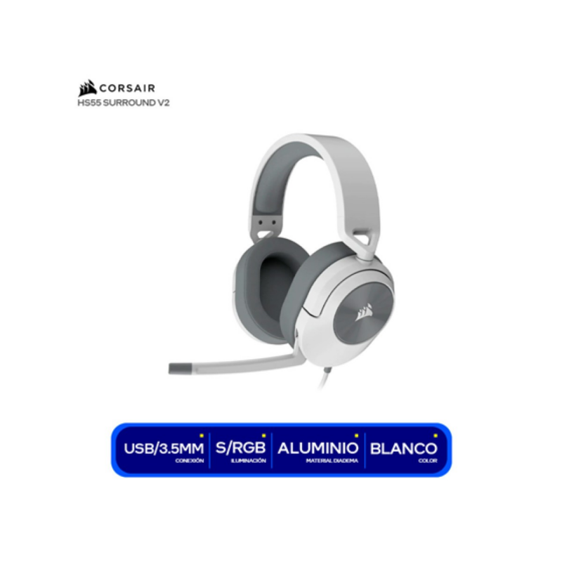 Audífono Con Micrófono Corsair Hs55 Surround V2 Stereo Dolby Atmos