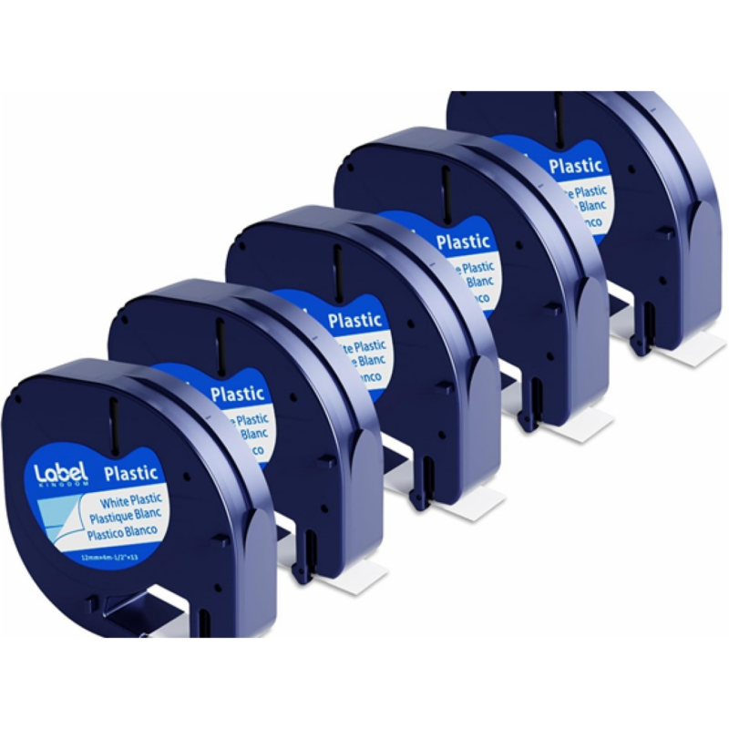Cinta Label Para Impresora Letratag Dymo 91331 Blanca 1/2 Inch X 13" Pack 5