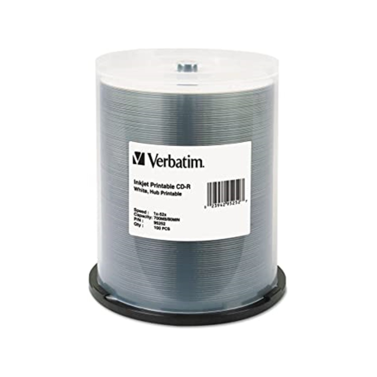 Cd-R 700Mb 80Min 52X Verbatim 100Pk White Inkjet Hub Printable