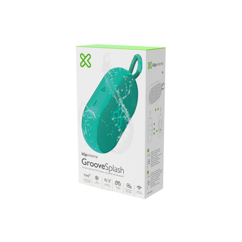Bocina Bluetooth 5.3 Klipx Groovesplah Kbs-030Gn 6W Rms Verde