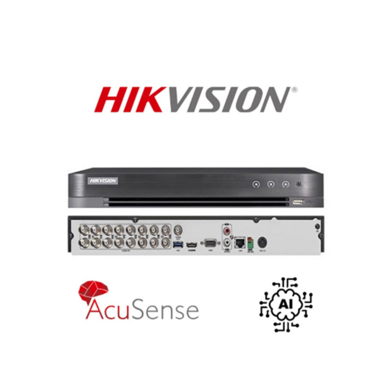 Dvr 16 Canales Acusens Hikvision H.264+ 2 Hdd Hasta 10 Tb Audio Coaxial