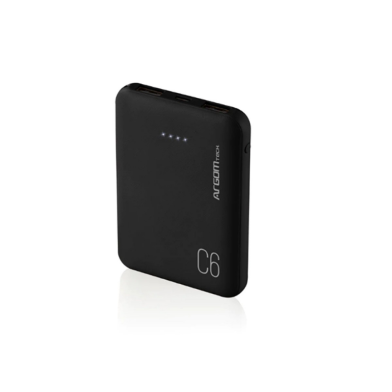 Power Bank 6000Mah Argom Arg-Pb-1136Bk 2 Puertos USB A Negro