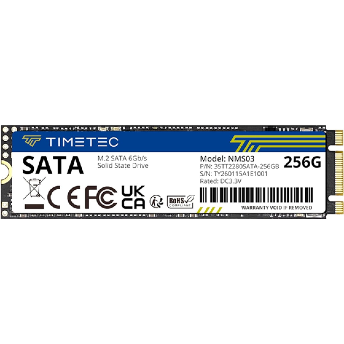 DISCO ESTADO SOLIDO TIMETEC 256GB, 3D NAND SATA III M.2 2280 NGFF, INTERNO.