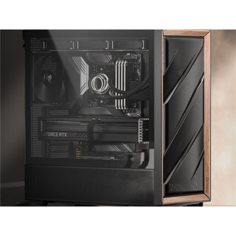 Case Gamer Antec Flux Mid-Tower Negro Con Panel De Vidrio Templado