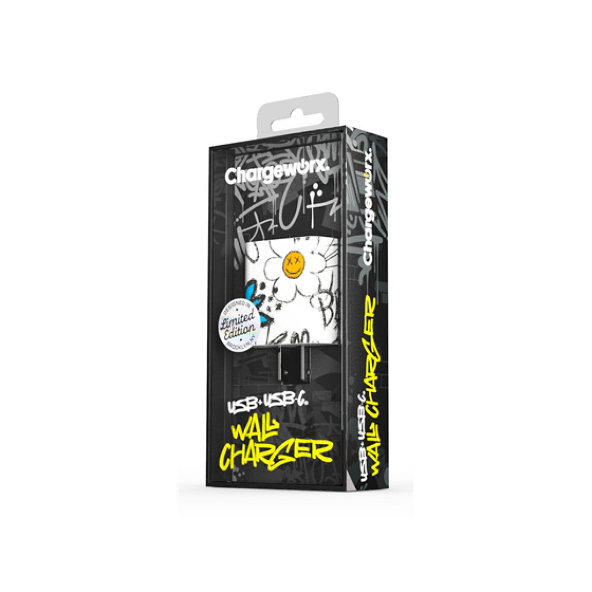 Cargador De Pared Dual USB Chargeworx Blanco/Grafiti