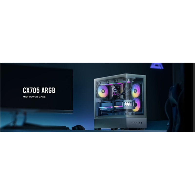 Case Gamer Antec Cx705 Argb Mid-Tower Negro Con Vidrio Templado