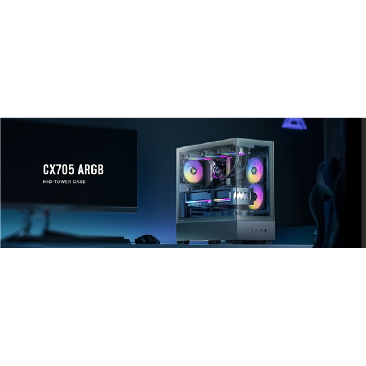 Case Gamer Antec Cx705 Argb Mid-Tower Negro Con Vidrio Templado