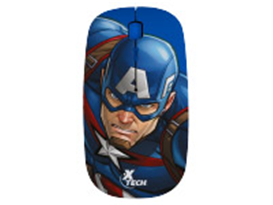 Mouse Inalámbrico Xtech Marvel Avengers Captain America XTM-M340CA Azul