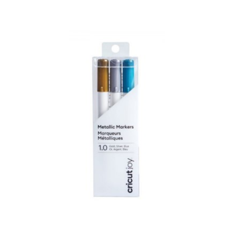 Kit De Marcadores Cricut Metálicos 3 Pack Punta 1.0 Plata Dorado Azul