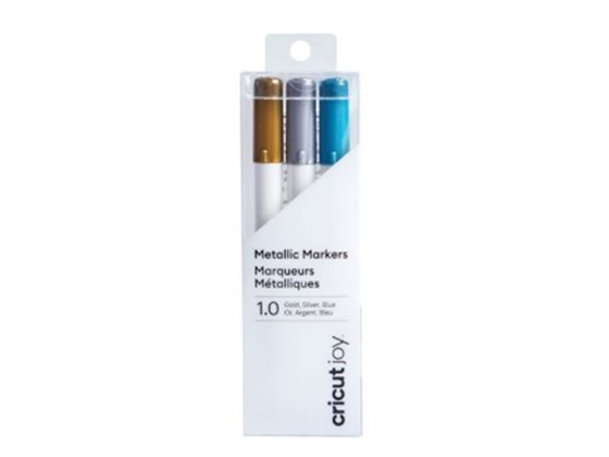 Kit De Marcadores Cricut Metálicos 3 Pack Punta 1.0 Plata Dorado Azul