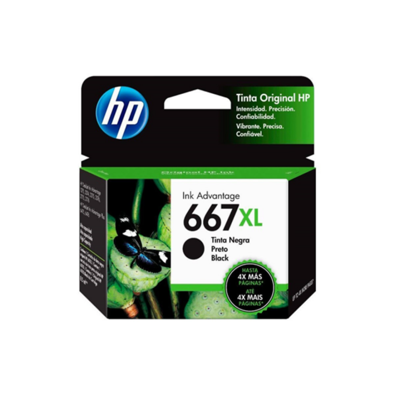 Cartucho Tinta Negro Hp 667 XL 3YM81AL 8.5Ml Alta Capacidad