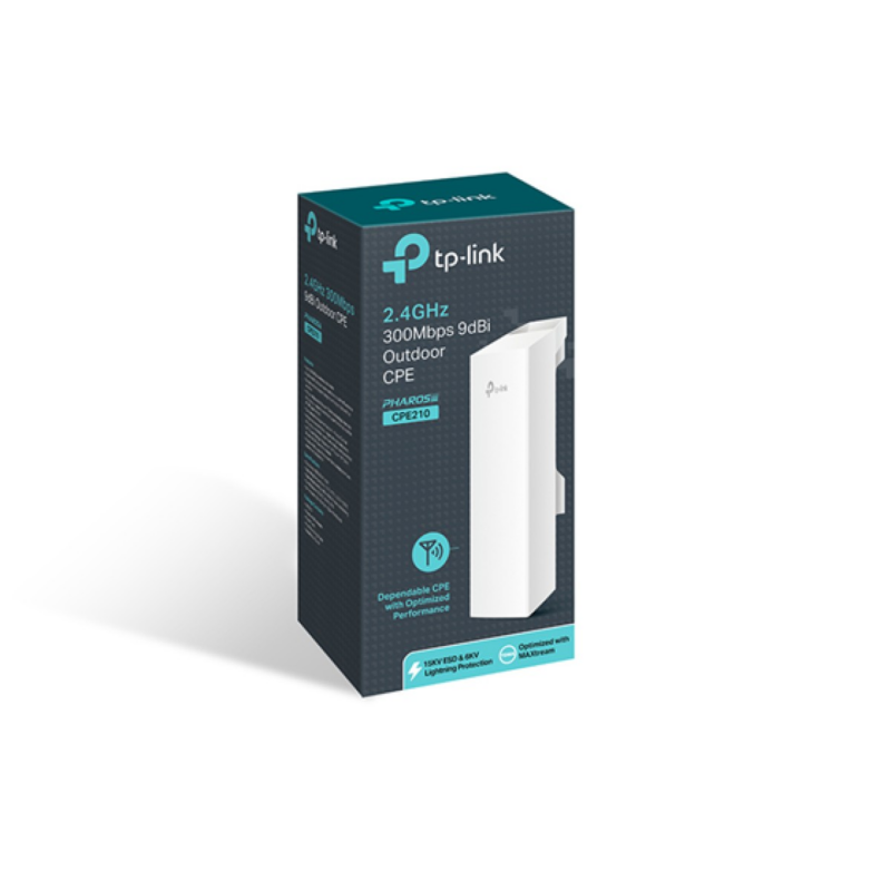 Access Point TP-Link CPE210 Exterior 2.4GHz 300Mbps MIMO PoE 60m