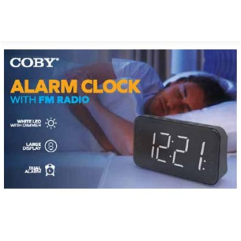 Reloj Fm Coby Ccr102 Pantalla LED Dimmer Alarma Doble